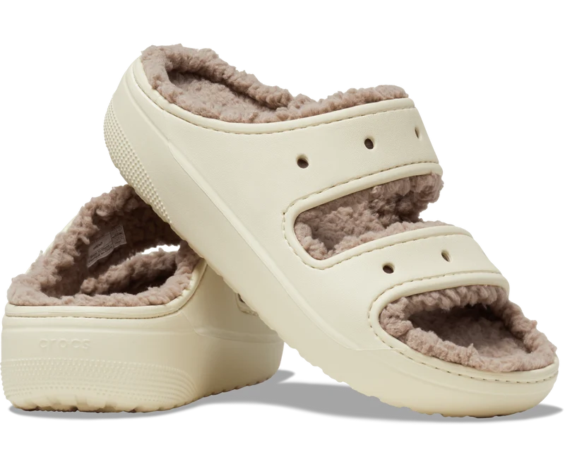 Crocs Unisex Classic Cozzzy gefütterte Sandale – Knochen