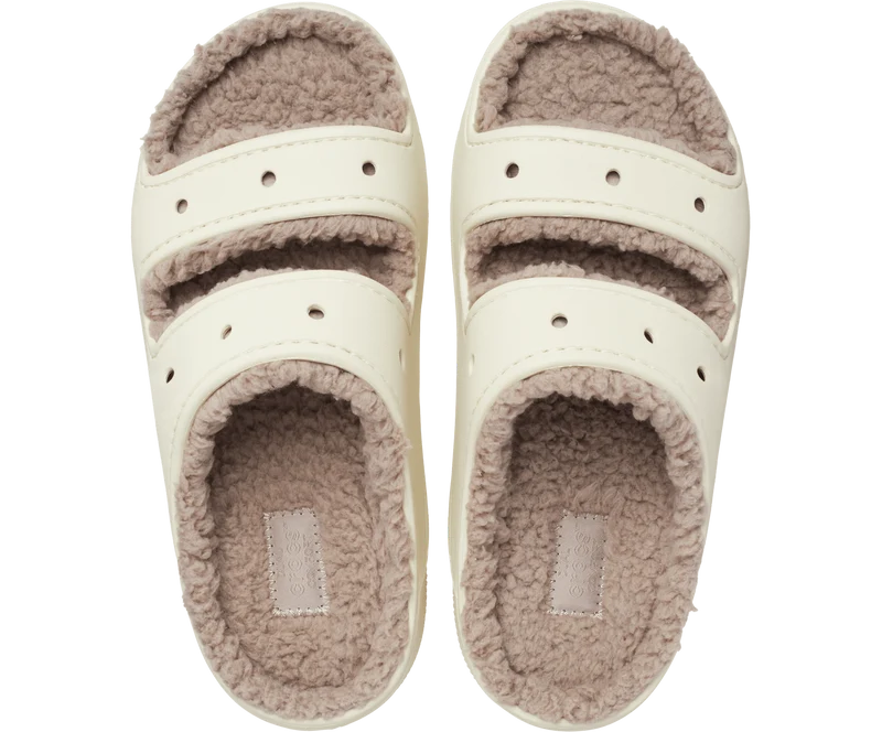 Crocs Unisex Classic Cozzzy gefütterte Sandale – Knochen