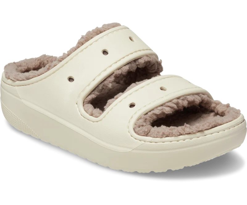 Crocs Unisex Classic Cozzzy gefütterte Sandale – Knochen