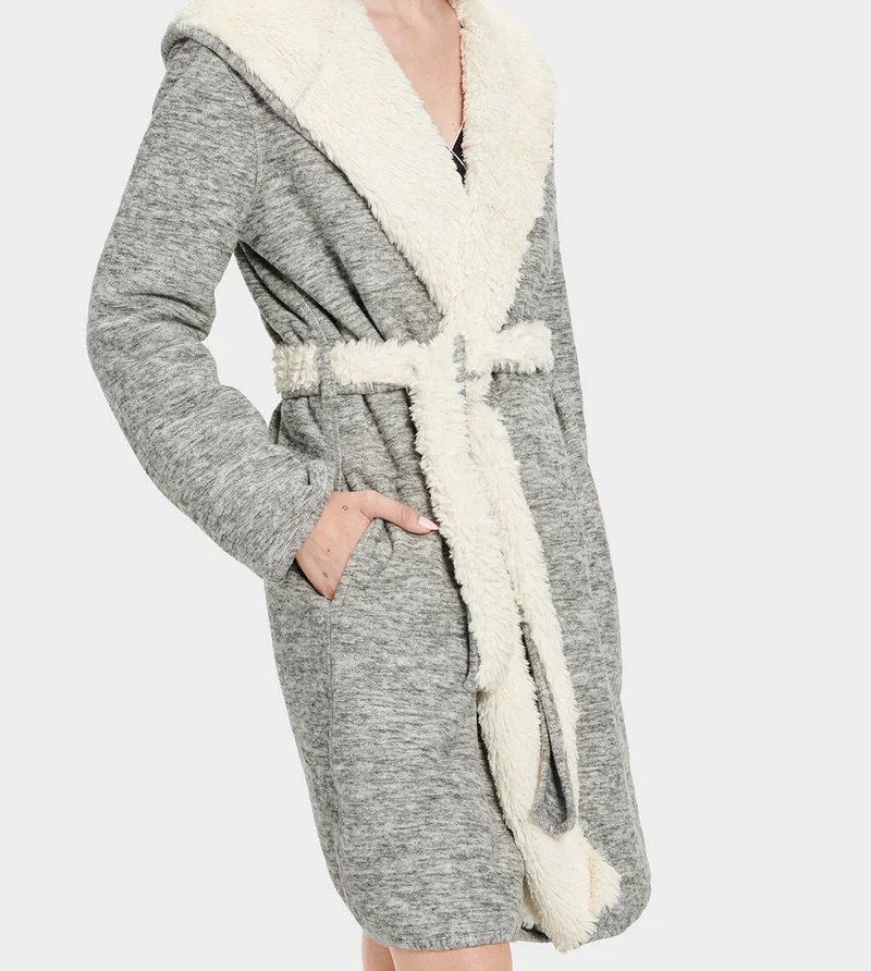 UGG Wendbarer Portola-Bademantel für Damen – Grau meliert