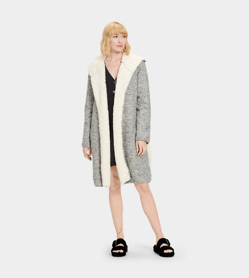UGG Wendbarer Portola-Bademantel für Damen – Grau meliert