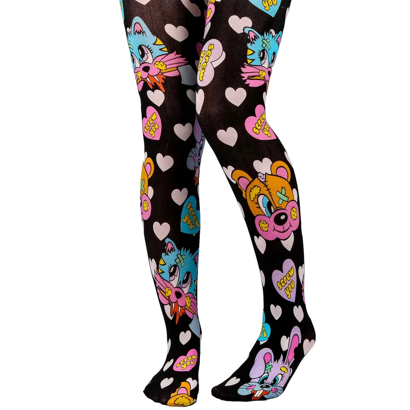 Irregular Choice Gefüllte und ungepflegte Damenstrumpfhose – Schwarz