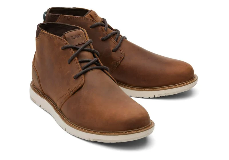 TOMS Herren-Navi-Lederstiefel – Topasbraun