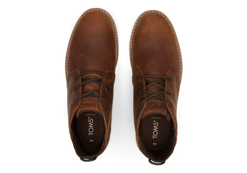 TOMS Herren-Navi-Lederstiefel – Topasbraun