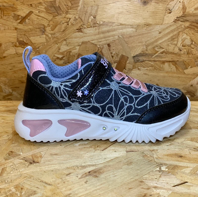 Geox Kinder Geox Lights Assister-Trainer – Marineblau/Pink