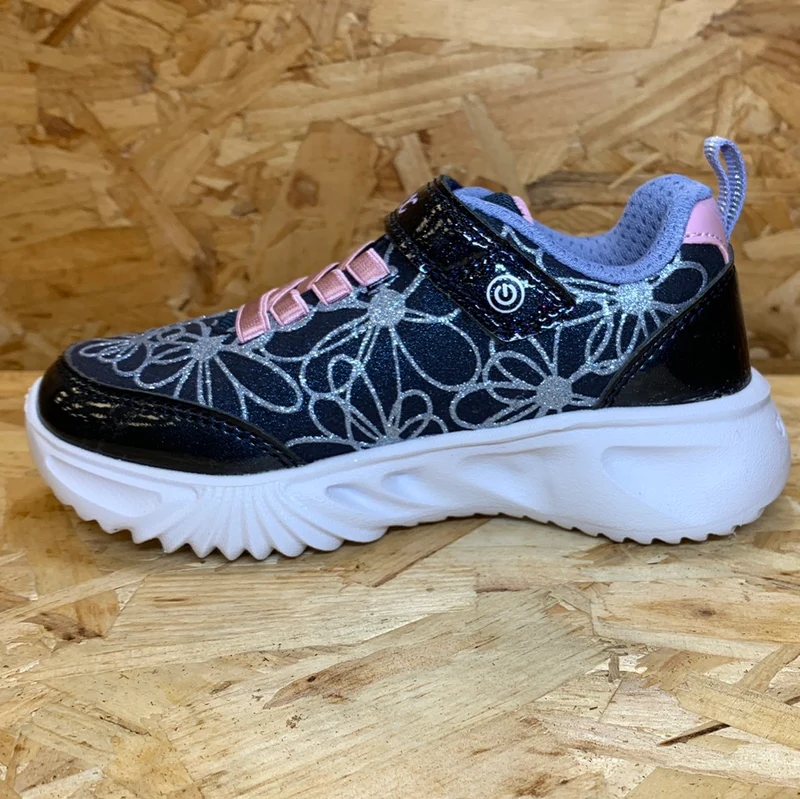 Geox Kinder Geox Lights Assister-Trainer – Marineblau/Pink