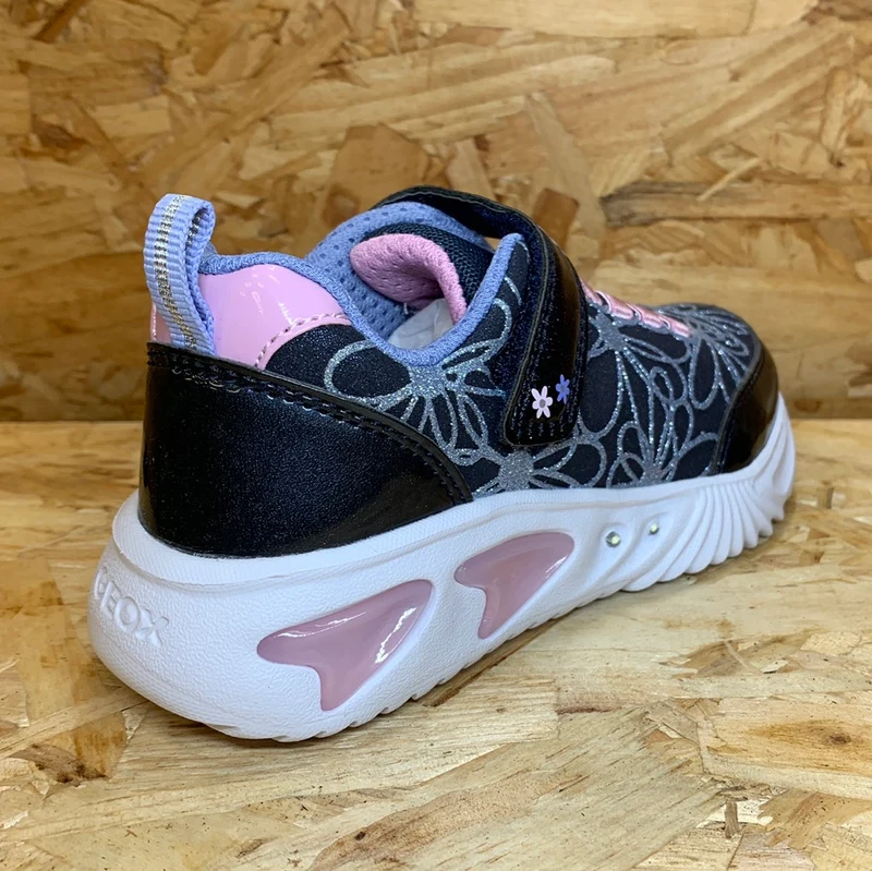 Geox Kinder Geox Lights Assister-Trainer – Marineblau/Pink
