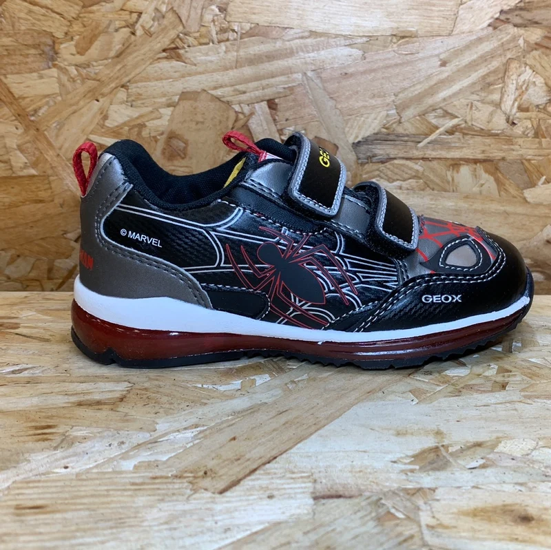 Geox Kleinkind Todo Marvel Spiderman Trainer - Schwarz / Blei
