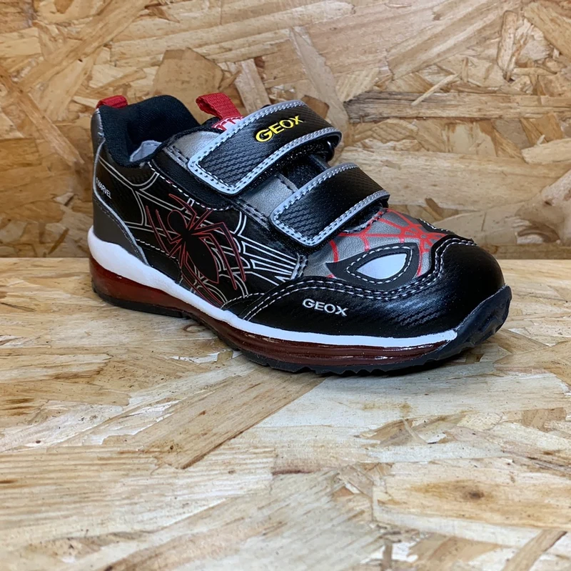 Geox Kleinkind Todo Marvel Spiderman Trainer - Schwarz / Blei