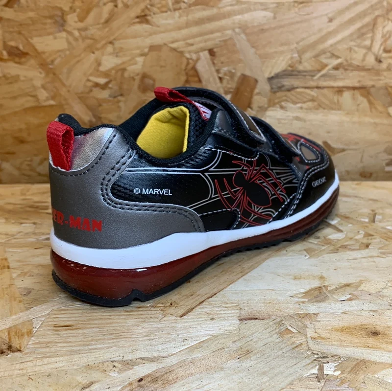 Geox Kleinkind Todo Marvel Spiderman Trainer - Schwarz / Blei