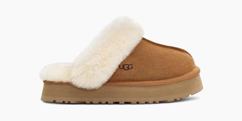 UGG Disquette Plateau-Hausschuhe für Damen – Kastanie