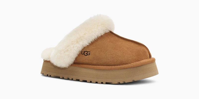 UGG Disquette Plateau-Hausschuhe für Damen – Kastanie