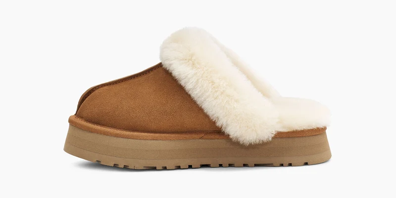 UGG Disquette Plateau-Hausschuhe für Damen – Kastanie