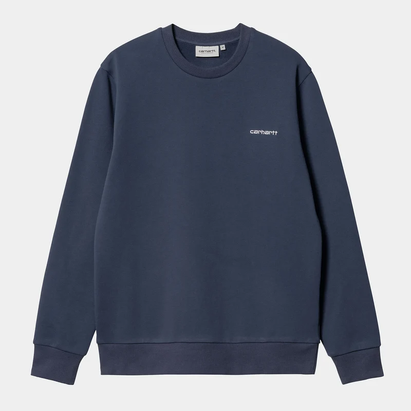 Carhartt WIP Herren-Sweatshirt mit Schriftzug-Stickerei – Enzian