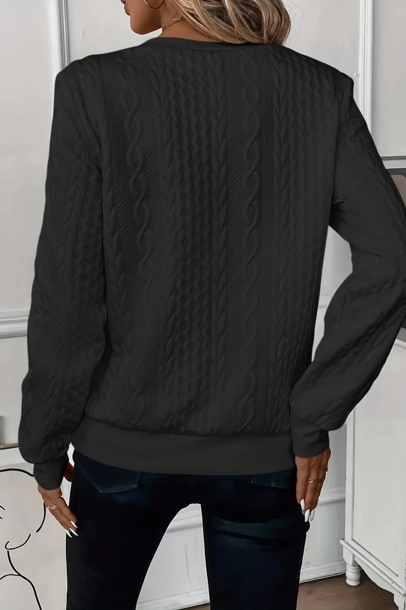 Melanie Vielseitiger Herbstpullover | Schwarz