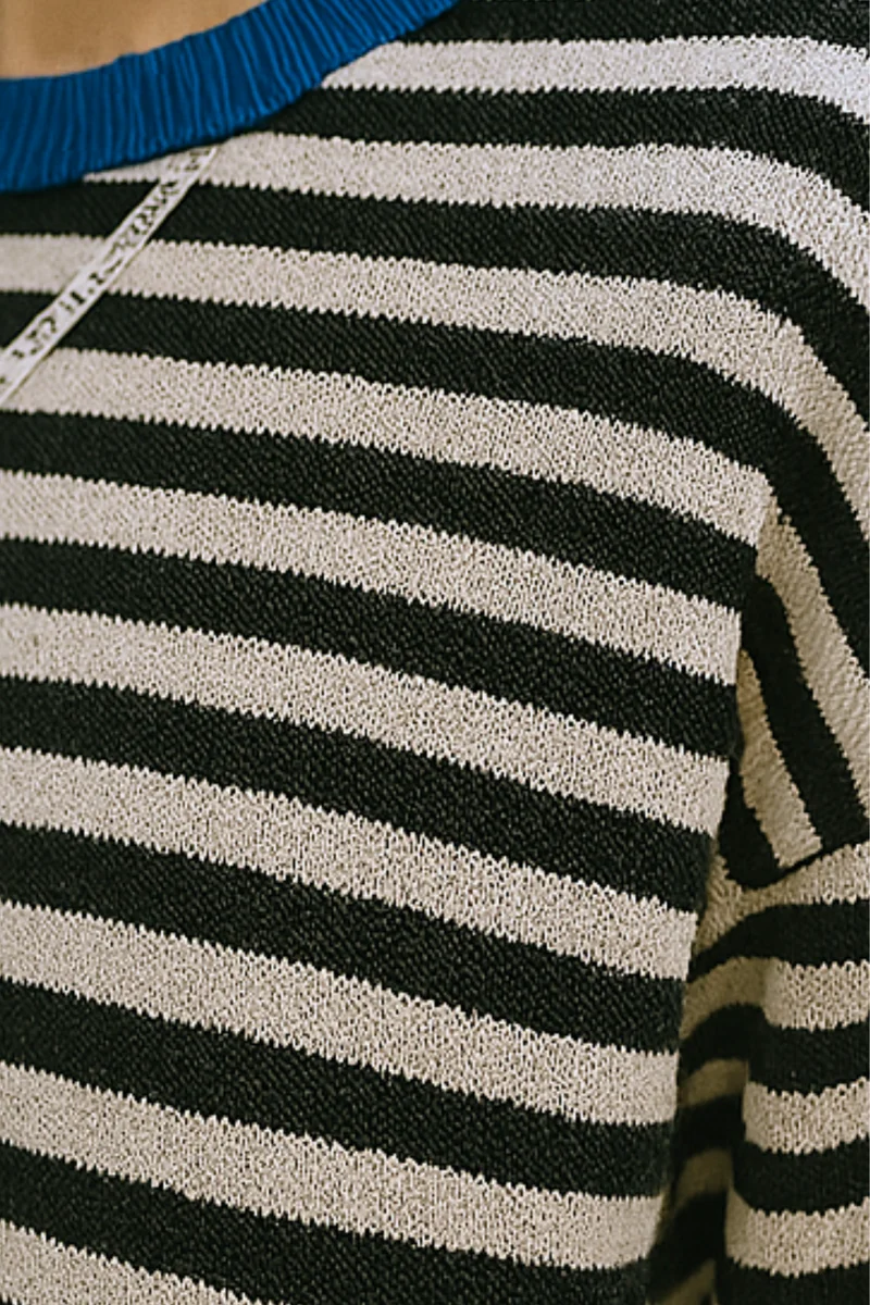 Dahlia | Gestreifter Baumwoll-Pullover