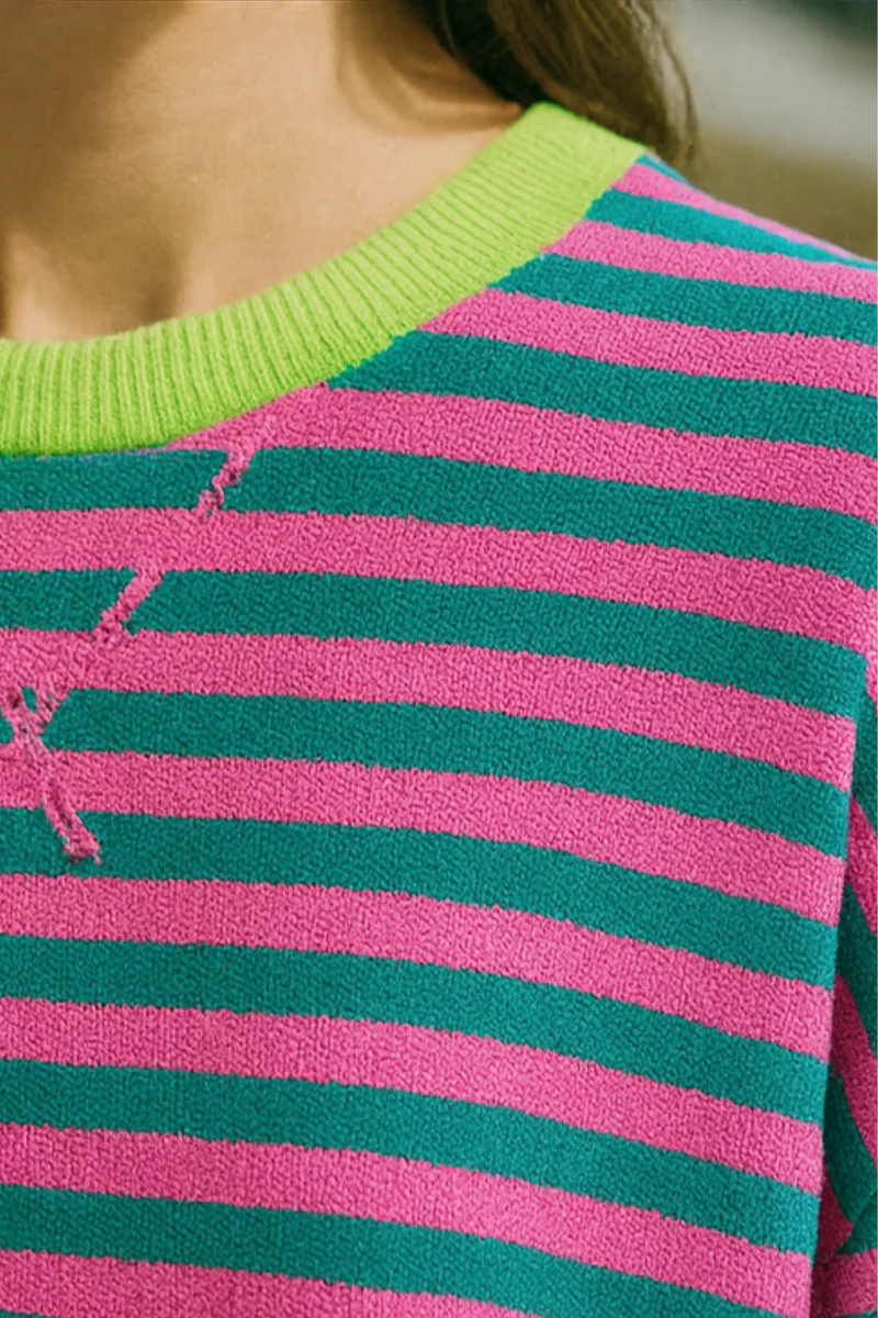 Dahlia | Gestreifter Baumwoll-Pullover