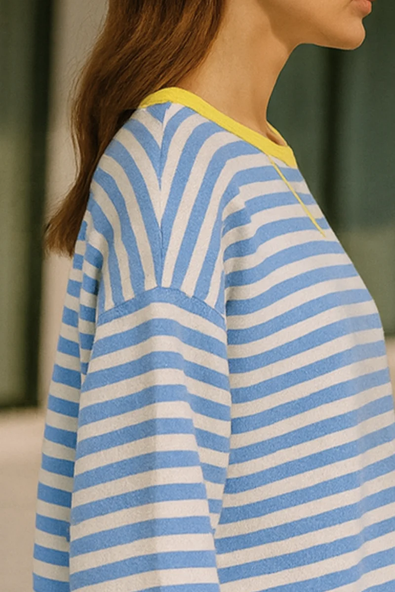 Dahlia | Gestreifter Baumwoll-Pullover