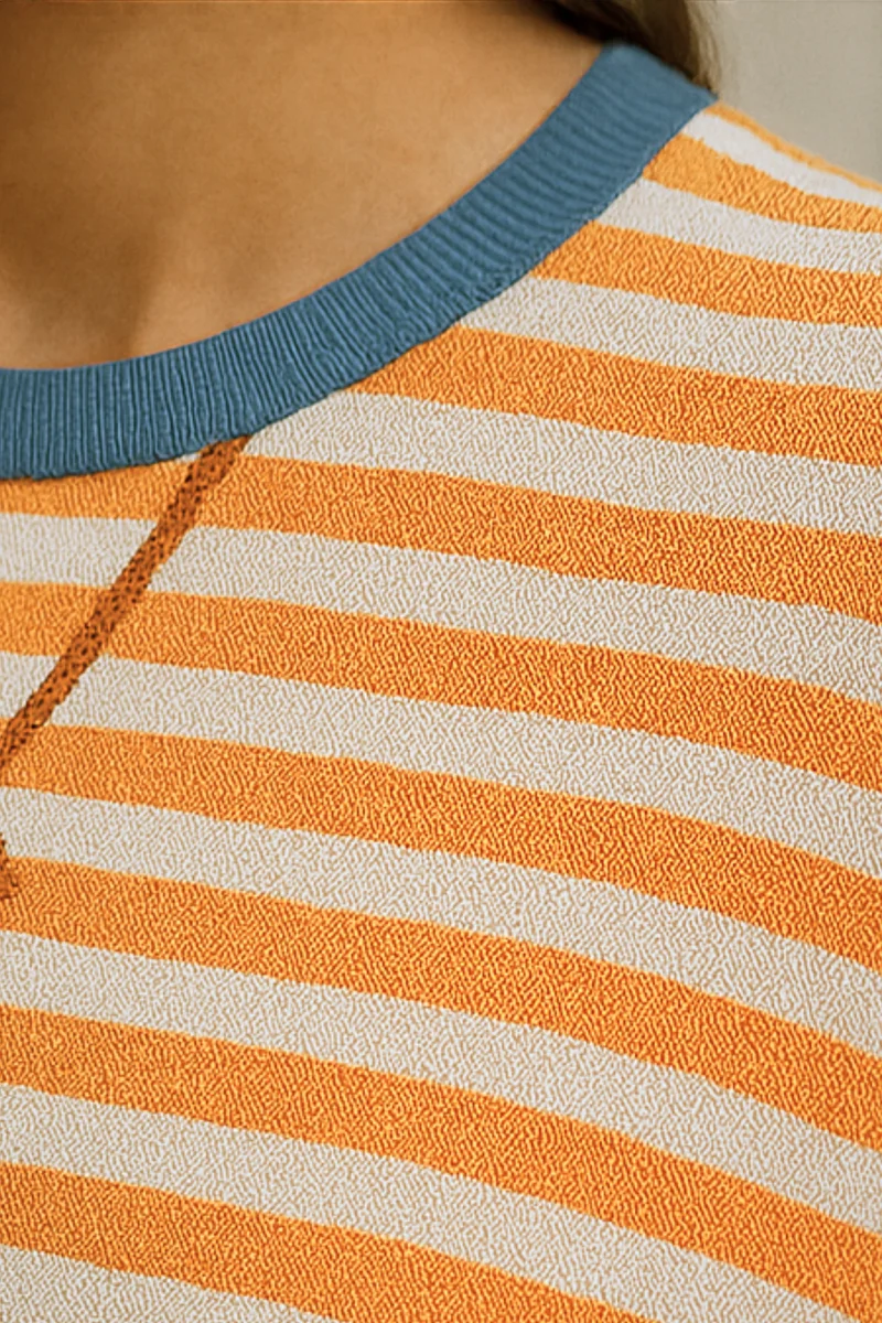 Dahlia | Gestreifter Baumwoll-Pullover