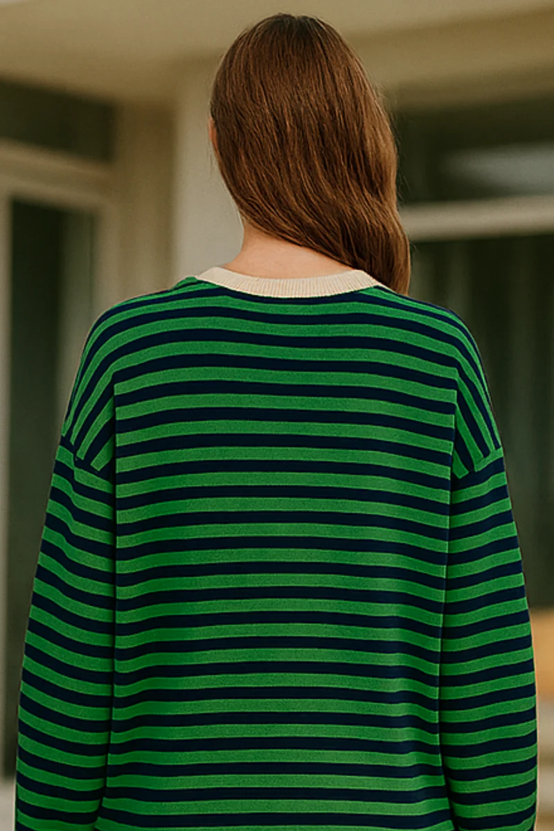 Dahlia | Gestreifter Baumwoll-Pullover
