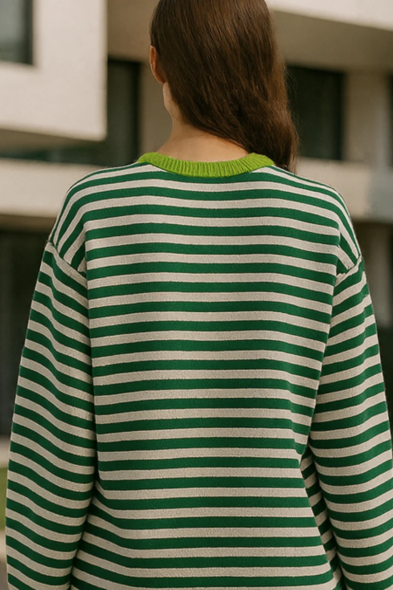 Dahlia | Gestreifter Baumwoll-Pullover
