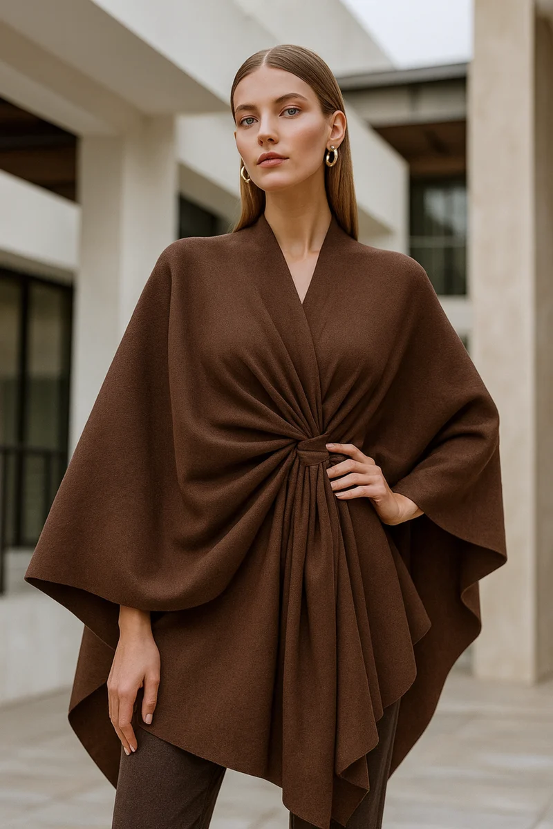 Yvonne | Eleganter Draped-Poncho
