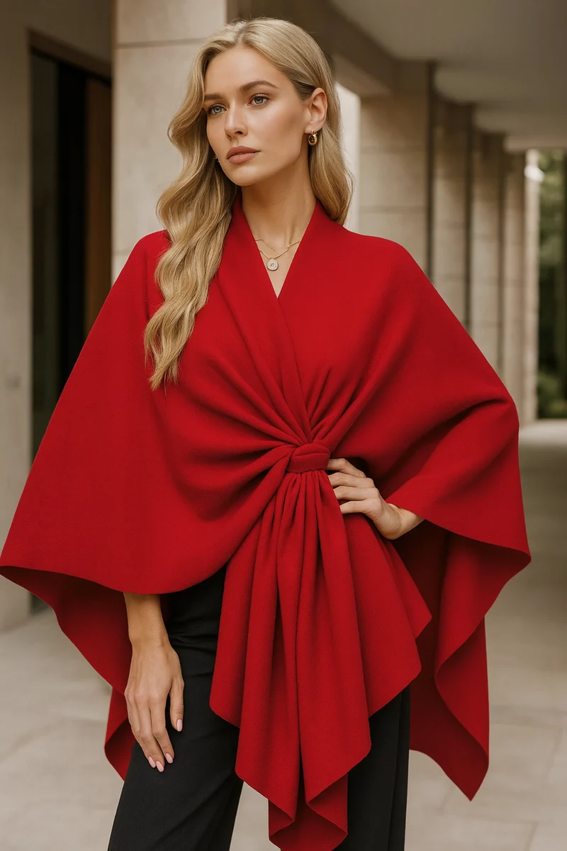 Yvonne | Eleganter Draped-Poncho