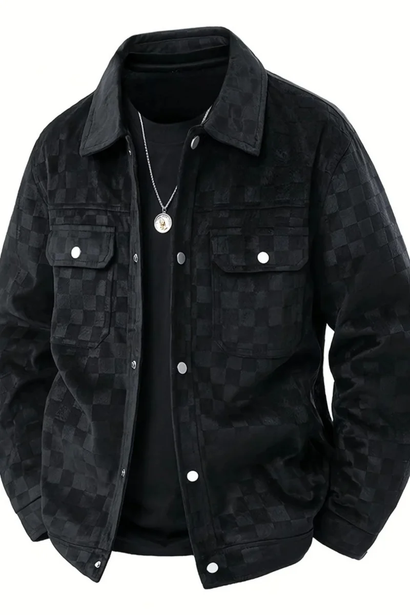 Nico | Checkered Velours-Wildlederjacke