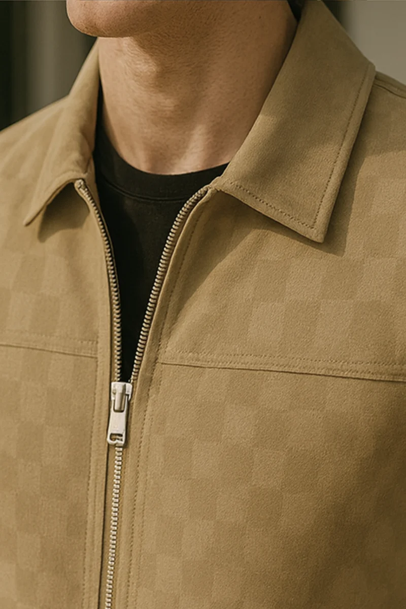 Nico | Checkered Velours-Wildlederjacke