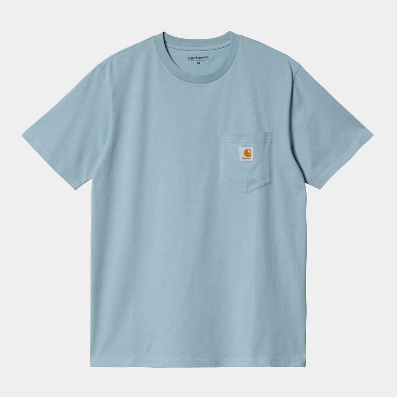 Carhartt WIP Kurzärmliges Herren-T-Shirt mit Tasche – Misty Sky
