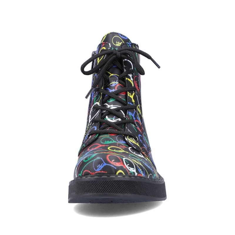 Rieker Modische Damen-Stiefelette mit Ballon-Print – Mehrfarbig