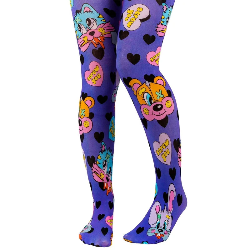Irregular Choice Gefüllte und ungepflegte Damenstrumpfhose – Lila