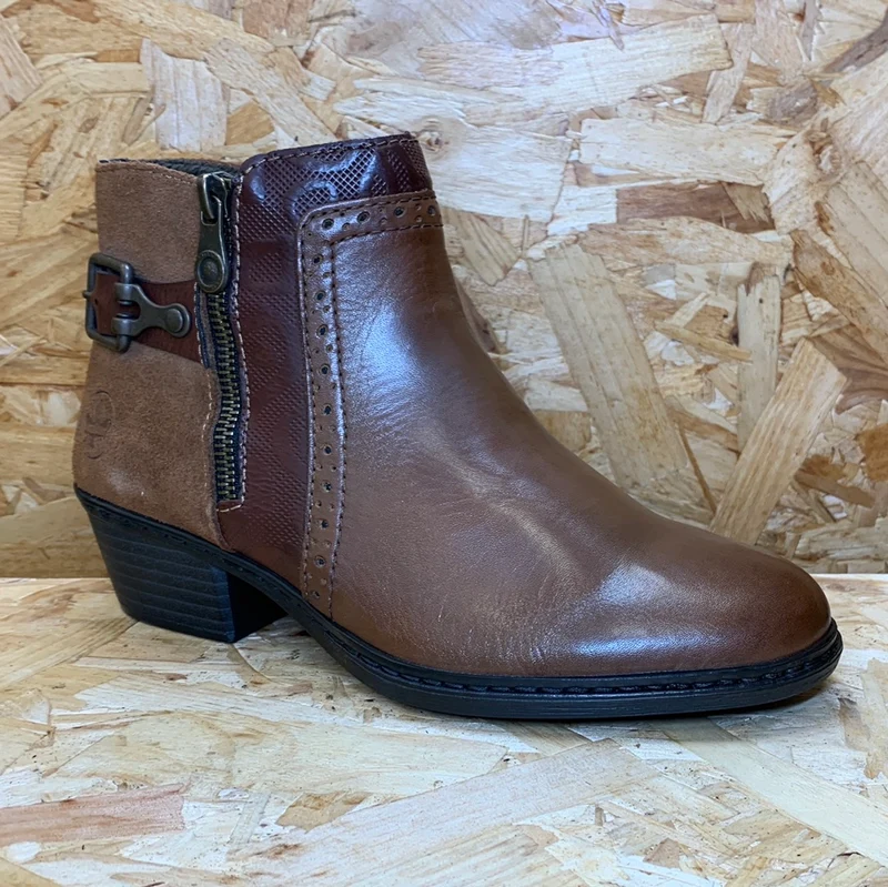 Rieker Damenmode-Stiefelette – Braun