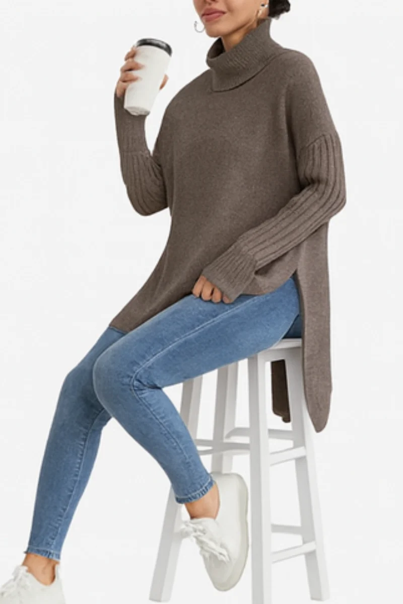 Bridgette | Langer Rollkragenpullover