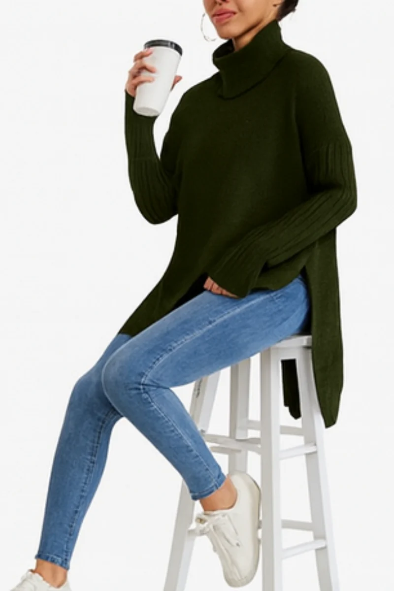 Bridgette | Langer Rollkragenpullover