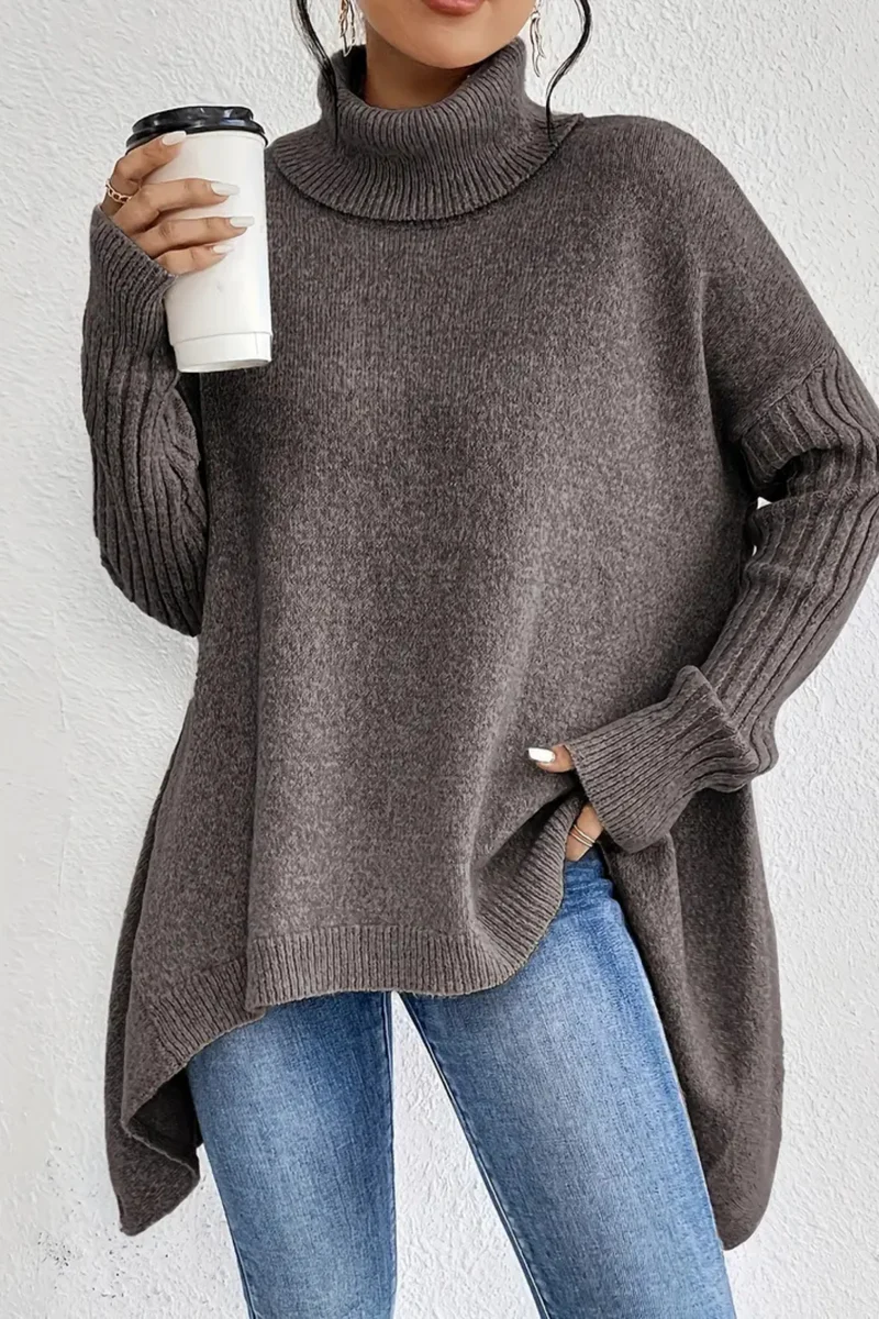 Bridgette | Langer Rollkragenpullover