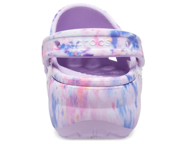 Crocs Unisex Classic Platform Tie Dye Graphic Clog – Lavendel / Multi