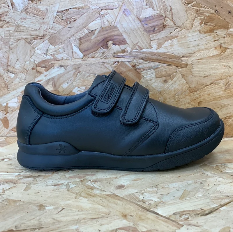 Biomecanics Kinder-Schulschuh aus Leder mit zwei Riemen – Schwarz