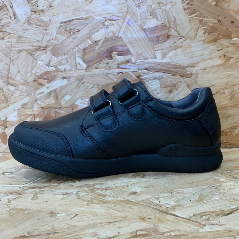 Biomecanics Kinder-Schulschuh aus Leder mit zwei Riemen – Schwarz