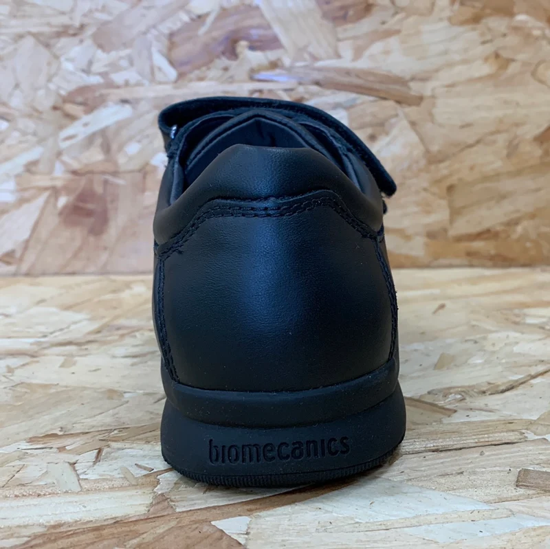 Biomecanics Kinder-Schulschuh aus Leder mit zwei Riemen – Schwarz