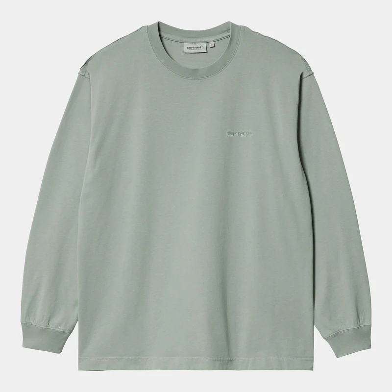 Carhartt WIP Langärmeliges Marfa-T-Shirt für Herren – Misty Sage Moon Wash