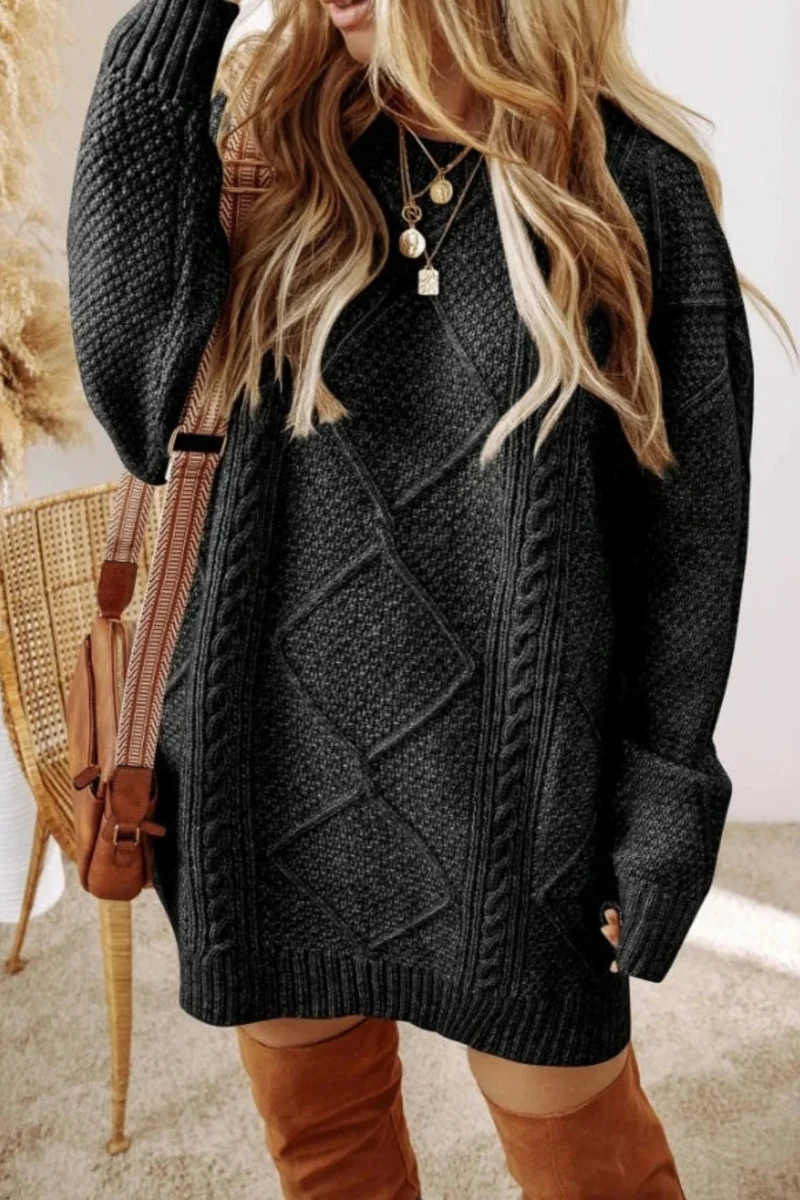 Juna | Strickkleid mit Zopfmuster