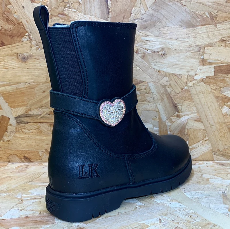 Lelli Kelly Manuela Mid Lederstiefel für Kinder – Schwarz