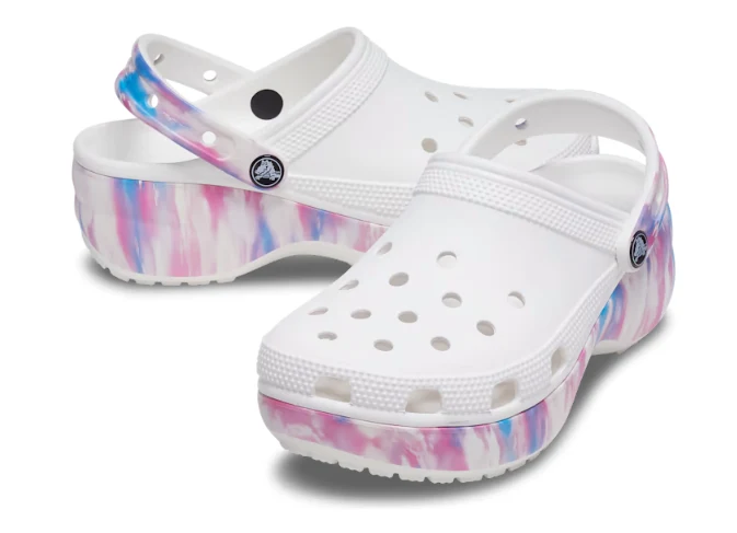 Crocs Unisex Classic Platform Dream Clog – Weiß / Multi