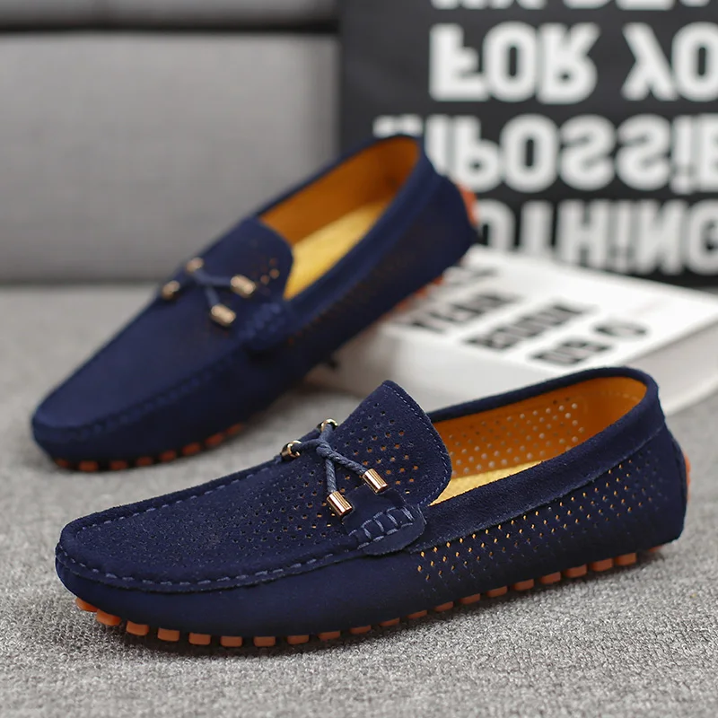 Miro Leder-Loafer mit Perforation | Blau