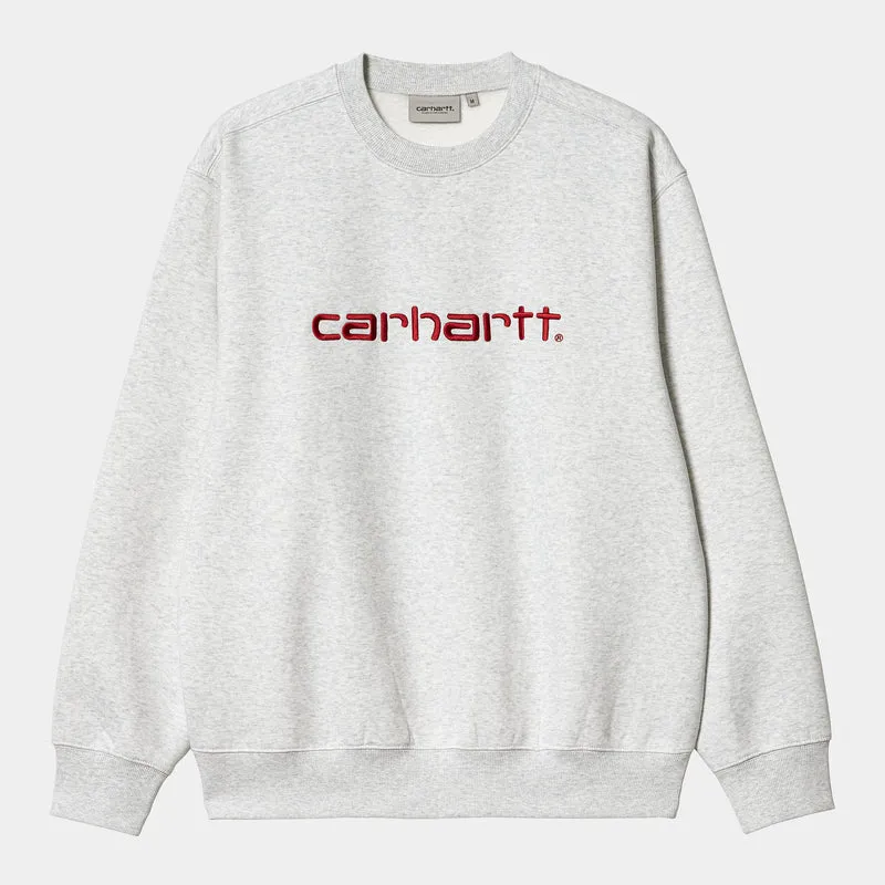 Carhartt WIP Herren Carhartt WIP Sweat-Top – Ash Heather / Rocket