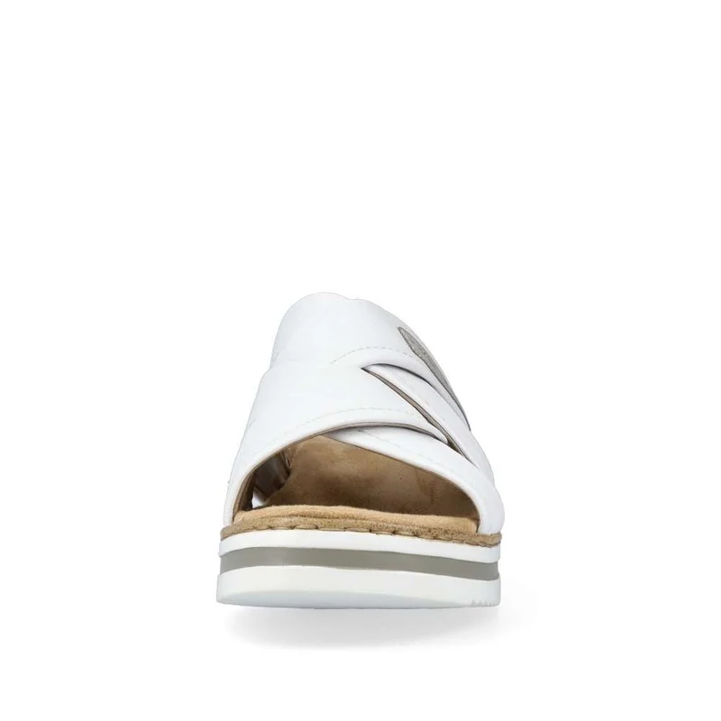 Rieker Modische Slip-on-Sandale für Damen – Weiß