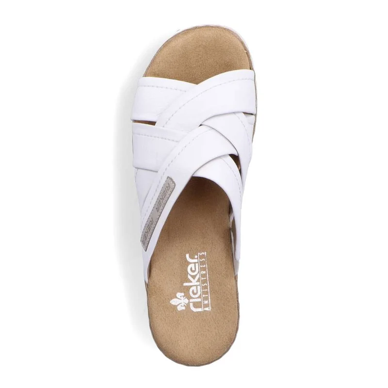 Rieker Modische Slip-on-Sandale für Damen – Weiß