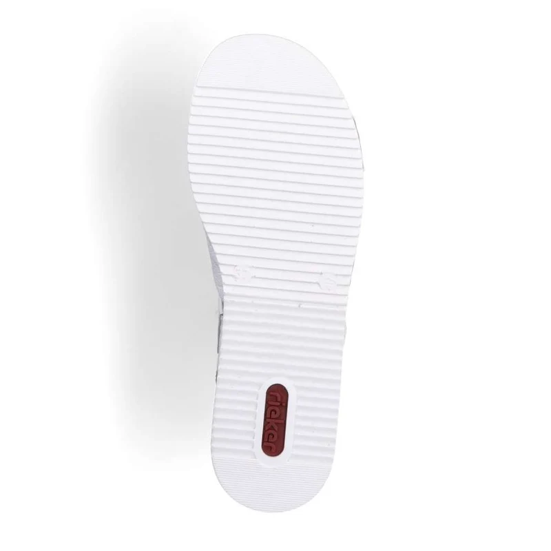 Rieker Modische Slip-on-Sandale für Damen – Weiß