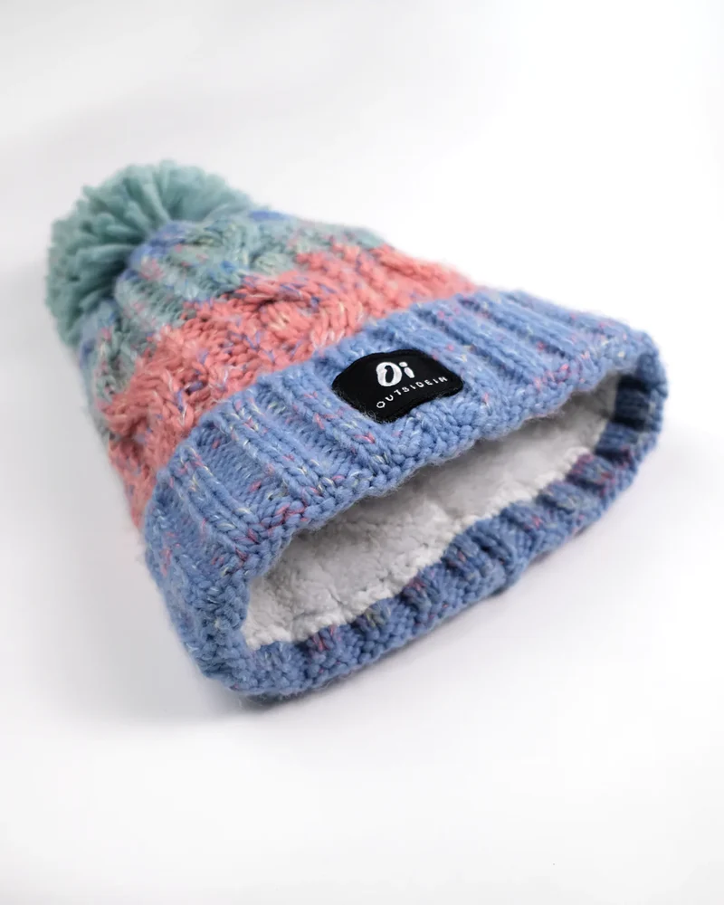 Outside In Unisex-Wintermütze mit Bommel – Pastell